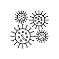 Black line icon for Bacteria, microbe and plasm Royalty Free Stock Photo