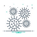 Black mix icon for Bacteria, bacterium and plasm Royalty Free Stock Photo