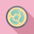 Bacteria icon flat vector. Petri dish Royalty Free Stock Photo