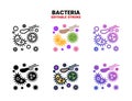Bacteria icon set with different styles. Royalty Free Stock Photo