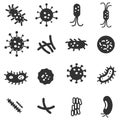 Bacteria icons set Royalty Free Stock Photo