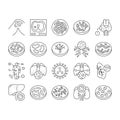 Bacteria Infection Collection Icons Set Vector . Royalty Free Stock Photo