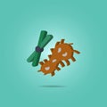 Bacteria isometric icon. Simple color vector of science icons for ui and ux, website or mobile application Royalty Free Stock Photo