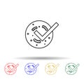 Bacteria, lactobacillus multi color icon. Simple thin line, outline vector of probiotics icons for ui and ux, website or mobile