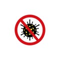 Bacteria, microbe, coronavirus, covid sign icon warming. Vector illustration eps 10 Royalty Free Stock Photo