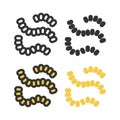 Bacteria, microbe, virus outline vector icon set