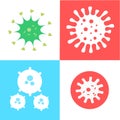 Bacteria, Microbes and Viruses Icons Set, sign and symbols in flat design health with elements for mobile concepts and web apps. C Royalty Free Stock Photo