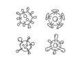 Bacteria Microbes and Viruses Icons Set. Vector illustration for medical banner, poster and web design. Coronavirus Royalty Free Stock Photo