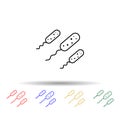 Bacteria, microorganisms multi color icon. Simple thin line, outline vector of probiotics icons for ui and ux, website or mobile Royalty Free Stock Photo