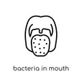 Bacteria in mouth icon. Trendy modern flat linear vector Bacteria in mouth icon on white background from thin line Dentist