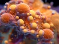 a bacteria of Mycoplasma pheumonia,macro.Peach Fuzz colour of Pantone