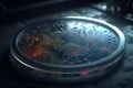 Bacteria in a petri dish. Science, medicine. AI generative
