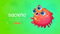 Bacteria poster with cute germ character