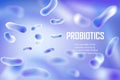 Bacteria, probiotics and viruses cell ad design. Abstract Realistic lactobacillus 3d biological illustration. Probiotic