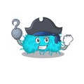 Bacteria prokaryote cartoon design style as a Pirate with hook hand and a hat