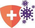 Bacteria Protection logo vector. Coronavirus outbreak Stop virus. shield covid protect vector eps