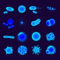 Bacteria realistic vector icons set Royalty Free Stock Photo
