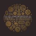 Bacteria round colorful symbol made with different bacterias ico Royalty Free Stock Photo