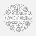 Bacteria round symbol made with different bacterias icons Royalty Free Stock Photo