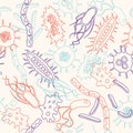 Bacteria seamless pattern