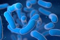 3d blue color bacterium semi closeup