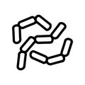 Bacteria streptobacillus black line vector doodle icon