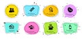 Bacteria, Users and People talking icons set. Click hand, Coffee cup and Send mail signs. Vector