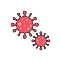 Bacteria vector colour line  icon Royalty Free Stock Photo