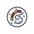 Bacteria vector line colour icon Royalty Free Stock Photo