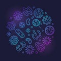 Bacteria vector round colorful symbol made with bacterias icons Royalty Free Stock Photo