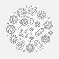 Bacteria vector round symbol made with bacterias icons Royalty Free Stock Photo