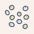 Bacteria veillonella color vector doodle icon