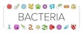 bacteria virus bacterium cell icons set vector Royalty Free Stock Photo