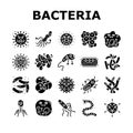 bacteria virus bacterium cell icons set vector Royalty Free Stock Photo