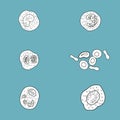 Bacteria and virus cell black decorative icons set isolated vector illustration Royalty Free Stock Photo