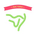 Bacteria virus cell set, microorganism vector icon Royalty Free Stock Photo
