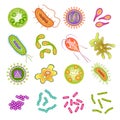 Bacteria and virus cells Royalty Free Stock Photo