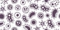 Bacteria virus doodle seamless pattern, minimalism