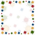 Bacteria, virus frame and background, vector illustration Royalty Free Stock Photo