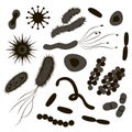 Bacteria, virus, germs icon set Royalty Free Stock Photo