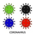 Bacteria, virus, germs icon set. Vector illustration. Royalty Free Stock Photo