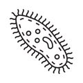 Bacteria, virus icon in line, outline style. Viral infection, amoeba, infusoria simple sign for app, web. Royalty Free Stock Photo