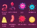 Bacteria And Virus Icons Set Royalty Free Stock Photo