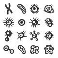 Bacteria and Virus Icons Set. Vector Royalty Free Stock Photo