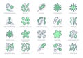 Bacteria, virus, microbe line icons. Vector illustration included icon as microorganism, germ, mold, cell, probiotic Royalty Free Stock Photo