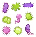 Bacteria and virus. Microorganisms and germs Royalty Free Stock Photo