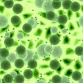 Bacteria or virus spheres with green background Royalty Free Stock Photo