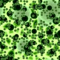 Bacteria or virus spheres with green background Royalty Free Stock Photo
