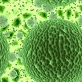 Bacteria or virus spheres with green background Royalty Free Stock Photo