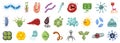 Bacteria of virus vector cartoon set icon.Vector illustration infection germ on white background.Isolated set icon Royalty Free Stock Photo